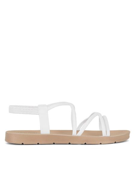 Jenny Fairy Sandały WYL1610-5 Biały. Białe sandały damskie Jenny Fairy, bez wzorów, z syntetyku, bez obcasa, na płaskiej podeszwie, bez zapięcia. Za 39.99 zł.