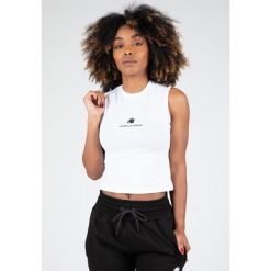 Livonia Crop Top - Biały. Białe topy damskie GORILLA WEAR, l, bez wzorów, sportowe, bez kołnierzyka, bez ramiączek. Za 161.00 zł.