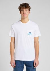 LEE BEST CHOICE TEE MĘSKI T-SHIRT KOSZULKA LOGO NADRUK BRIGHT WHITE L65GFELJ 112145352. Białe t-shirty męskie Lee, l, bez wzorów, bez kołnierzyka, bez ramiączek. Za 69.99 zł.