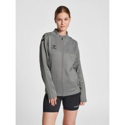Bluza sportowa damska Hummel half zip Core XK. Szare bluzy damskie Hummel, l, bez wzorów, z dresówki, sportowe, bez ramiączek, bez kaptura. Za 203.95 zł.