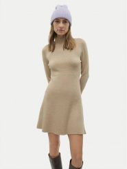 Vero Moda Sukienka dzianinowa Gold 10311379 Brązowy Regular Fit. Brązowe sukienki damskie Vero Moda, l, bez wzorów, z dzianiny, bez kołnierzyka, bez ramiączek. Za 129.99 zł.