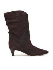 MICHAEL Michael Kors Kozaki Daniela 40F6DNME7S Brązowy ciemny. Brązowe kozaki damskie MICHAEL Michael Kors, bez wzorów, ze skóry, bez obcasa, na szpilce, bez zapięcia. Za 1,129.00 zł.