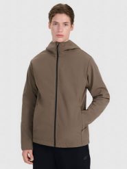 4F Kurtka softshell wiatroodporna membrana 5000 męska - brązowa XXL. Brązowe kurtki męskie 4F, m, bez wzorów, z dzianiny, z kapturem, windstopper. W wyprzedaży za 199.99 zł.