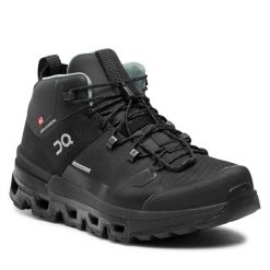 Trekkingi On. Czarne obuwie sportowe damskie On, bez wzorów, bez zapięcia, trekkingowe. Za 759.99 zł.