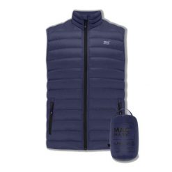 Kurtka puchowa bez rękawów Mac In A Sac Alpine. Niebieskie kurtki męskie Mac In A Sac, l, bez wzorów, z materiału, klasyczne, bez kaptura. Za 395.50 zł.