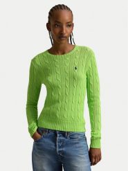 Polo Ralph Lauren Sweter 211971869504 Zielony Slim Fit. Zielone swetry nierozpinane damskie Polo Ralph Lauren, l, bez wzorów, z bawełny, bez kołnierzyka, bez ramiączek. Za 949.99 zł.