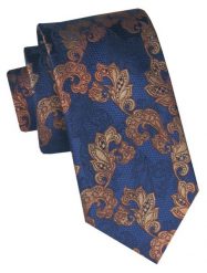 Klasyczny, Męski Krawat Alties - Jasny Granat, Kwiaty. Niebieskie krawaty i muchy Alties, bez wzorów, z tkaniny, eleganckie. Za 49.00 zł.