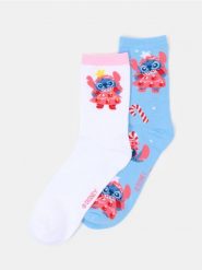 Długie skarpety z motywem świątecznym 2 pack Stitch - wielobarwny. Skarpetki damskie Sinsay, bez wzorów. Za 12.99 zł.