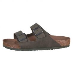 Klapki męskie Birkenstock Arizona Desert Dust Thyme Syn Vegan. Zielone klapki męskie Birkenstock, bez wzorów, z materiału, bez zapięcia. Za 654.00 zł.