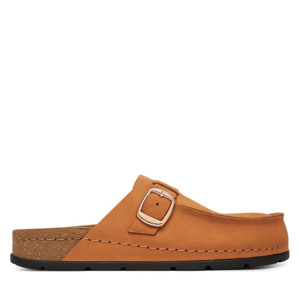 Klapki Scholl. Brązowe klapki damskie Scholl, bez wzorów, bez obcasa, bez zapięcia. Za 434.99 zł.