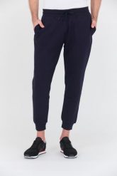 GUESS Granatowe spodnie dresowe Aldwin. Niebieskie spodnie sportowe męskie Guess, l, z aplikacjami, z dresówki. W wyprzedaży za 256.99 zł.