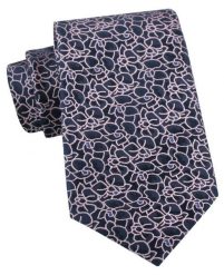 Krawat Męski - Granat w Różowe Kwiaty - Alties. Niebieskie krawaty i muchy Alties, bez wzorów, z tkaniny, eleganckie. Za 55.00 zł.