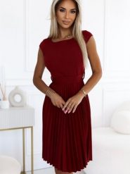 Sukienka Model Lila 311-15 Bordo - Numoco. Czerwone sukienki damskie Numoco, l, bez wzorów, eleganckie, bez kołnierzyka, plus size, bez ramiączek, mini, rozkloszowane. Za 354.35 zł.