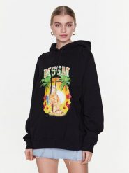 MSGM Bluza 3441MDM214 237000 Czarny Relaxed Fit. Czarne bluzy damskie MSGM, l, bez wzorów, z bawełny, bez ramiączek, bez kaptura. Za 699.99 zł.