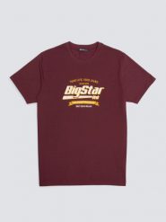 Koszulka męska z nadrukiem bordowa Briss 604. Czerwone t-shirty męskie BIG STAR, l, bez wzorów, z bawełny, bez kołnierzyka, bez ramiączek. Za 99.99 zł.
