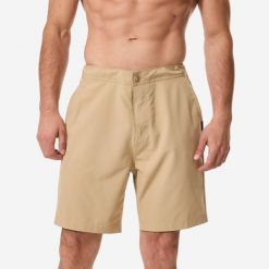 Spodenki surfingowe męskie Quiksilver Amphibian długie 19". Brązowe szorty męskie Quiksilver, bez wzorów, z poliesteru, sportowe. Za 179.99 zł.