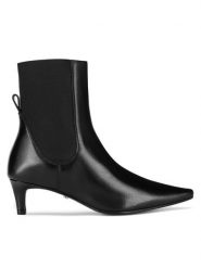 Gino Rossi Botki JOSE-116096 Czarny. Czarne botki damskie Gino Rossi, bez wzorów, ze skóry, bez obcasa, na szpilce, bez zapięcia. Za 379.99 zł.