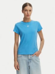 Tommy Hilfiger T-Shirt WW0WW48710 Niebieski Slim Fit. Niebieskie t-shirty damskie Tommy Hilfiger, xl, bez wzorów, z bawełny, bez kołnierzyka, bez ramiączek. Za 169.99 zł.