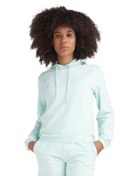 Krótka bluza z kapturem Chic Boxing. Niebieskie bluzy damskie LEONE 1947 APPAREL, na lato, l, bez wzorów, z bawełny, sportowe, bez ramiączek, z kapturem. Za 126.26 zł.