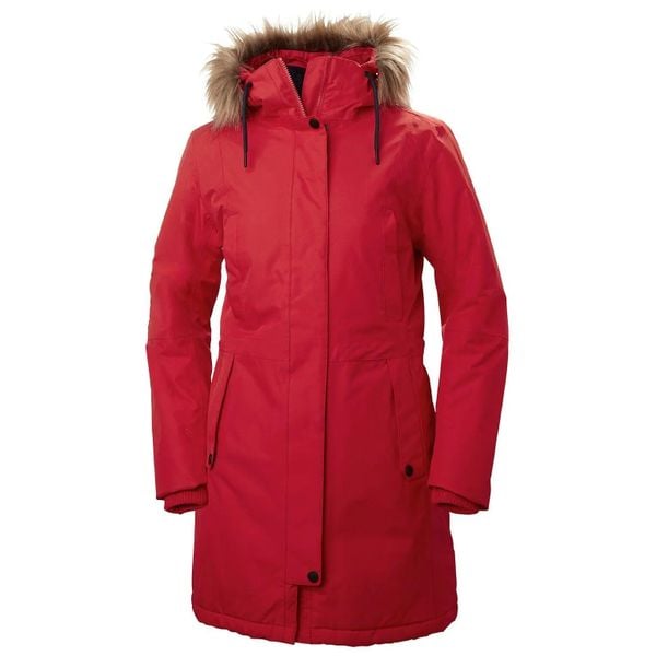 Parka damska Helly Hansen Mayen. Czerwone parki damskie Helly Hansen, xs, bez wzorów, z futra. Za 976.15 zł.