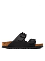 Birkenstock Klapki Arizona 551253 Czarny. Czarne klapki damskie Birkenstock, bez wzorów, ze skóry, bez obcasa, bez zapięcia. Za 309.00 zł.