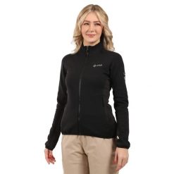 Bluza damska Kilpi Premio. Czarne bluzy damskie Kilpi, bez wzorów, z materiału, eleganckie, bez ramiączek, z kapturem. Za 591.50 zł.