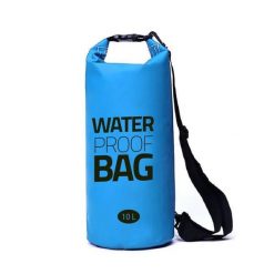Dry Bag - wodoodporna torba 10 l - niebieska - 17x46 cm - duffel bag. Niebieskie torby sportowe męskie EUROCATCH, bez wzorów, z materiału. Za 109.99 zł.