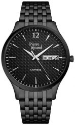 Zegarek męski Pierre Ricaud P91093.B154Q czarny. Czarne zegarki męskie Pierre Ricaud, bez wzorów. Za 435.00 zł.