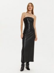 ONLY Sukienka z imitacji skóry Esther 15334722 Czarny Slim Fit. Czarne sukienki damskie ONLY, l, bez wzorów, ze skóry, bez kołnierzyka, bez ramiączek. Za 179.99 zł.