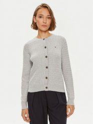 Tommy Hilfiger Kardigan WW0WW43329 Szary Regular Fit. Szare kardigany damskie Tommy Hilfiger, s, bez wzorów, z bawełny, bez kołnierzyka. Za 699.99 zł.