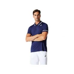 Koszulka sportowa męska Asics Court Polo Shirt. Białe koszulki sportowe męskie Asics, m, bez wzorów, bez ramiączek, tenisowe. Za 199.99 zł.