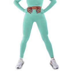 Techniczne legginsy z efektem push-up i idealną sylwetką. Niebieskie legginsy damskie R-EVENGE, bez wzorów, z elastanu. Za 233.89 zł.
