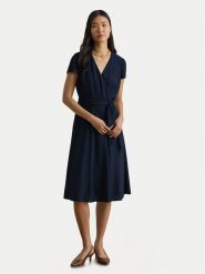 LAUREN RALPH LAUREN Sukienka koktajlowa 200P13812002 Granatowy Regular Fit. Niebieskie sukienki damskie Lauren Ralph Lauren, bez wzorów, z syntetyku, wizytowe, bez kołnierzyka, bez ramiączek. Za 939.99 zł.
