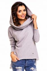 Szara Nietuzinkowa Bluza z Dużym Kapturem. Szare bluzy damskie Awama, l, bez wzorów, z bawełny, bez ramiączek. Za 176.90 zł.