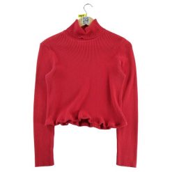 Damski sweter z golfem czerwony. Czerwone swetry nierozpinane damskie Ralph Lauren, m, bez wzorów, bez kołnierzyka, bez ramiączek. Za 51.08 zł.