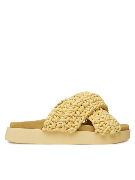 Inuikii Klapki Woven 70104-105 Żółty. Żółte klapki damskie Inuikii, bez wzorów, z materiału, bez obcasa, bez zapięcia. Za 639.99 zł.