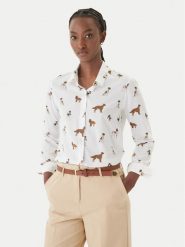 Barbour Koszula Safari LSH1357MI91 Biały Relaxed Fit. Białe koszule damskie Barbour, bez wzorów, z bawełny, bez kołnierzyka, bez ramiączek. Za 439.99 zł.