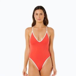 Strój kąpielowy jednoczęściowy damski Rip Curl Classic Surf. Czerwone stroje kąpielowe damskie Rip Curl, l, bez wzorów, z elastanu. Za 199.99 zł.