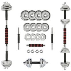 Regulowany Zestaw Hantli i Sztangielek z Walizką - 20 kg. Czarne walizki damskie HMS, bez wzorów. Za 299.00 zł.