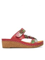 Laura Vita Klapki Facscineo 05 Czerwony. Czerwone klapki damskie Laura Vita, bez wzorów, ze skóry, bez obcasa, bez zapięcia. Za 429.99 zł.