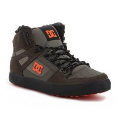Buty do chodzenia męskie DC Pure Hightop WC Wnt. Zielone buty zimowe męskie DC Shoes, bez wzorów, ze skóry, bez obcasa, bez zapięcia. Za 447.20 zł.