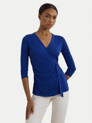 LAUREN RALPH LAUREN Bluzka 200889081020 Niebieski Slim Fit. Niebieskie bluzki damskie Lauren Ralph Lauren, l, bez wzorów, z syntetyku, bez kołnierzyka, bez ramiączek. Za 259.99 zł.