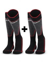 Skarpety narciarskie LENZ PERFORMANCE MERINO SKI 2-PACK. Czarne skarpety męskie LENZ, bez wzorów, z elastanu. Za 49.00 zł.