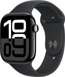 Smartwatch Apple Watch 10 GPS 46mm Jet Black Alu S/M Czarny (MWWP3ET/A). Czarne zegarki smartwatch Apple, bez wzorów. Za 1,820.54 zł.
