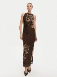 Guess Sukienka codzienna W5YK19 KCZC2 Brązowy Regular Fit. Brązowe sukienki damskie Guess, na co dzień, s, z aplikacjami, z syntetyku, bez kołnierzyka, bez ramiączek, proste. Za 379.99 zł.
