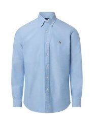 Polo Ralph Lauren Męska koszula casualowa - Custom Fit Mężczyźni Modern Fit Bawełna niebieski jednolity, S. Niebieskie koszule męskie Polo Ralph Lauren, m, bez wzorów, z bawełny, klasyczne, bez kołnierzyka, bez ramiączek. Za 779.95 zł.