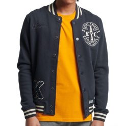 Kurtka turystyczna męska Superdry Collegiate Jersey. Białe kurtki męskie Superdry, na jesień, m, bez wzorów, z bawełny, eleganckie, bez kaptura. W wyprzedaży za 272.00 zł.
