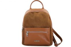 Plecak casual skórzany z zamszem - Brązowy jasny. Brązowe plecaki męskie Barberinis, bez wzorów, z jeansu, biznesowe. Za 289.99 zł.