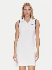 Guess Sukienka codzienna V5GK04 KCOK1 Biały Bodycon Fit. Białe sukienki damskie Guess, na co dzień, xl, z aplikacjami, z bawełny, bez kołnierzyka, bez ramiączek, bodycon. Za 189.99 zł.
