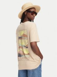 Billabong T-Shirt Sun Phased EBJZT00423 Beżowy Oversize. Brązowe t-shirty damskie Billabong, m, bez wzorów, z bawełny, bez kołnierzyka, bez ramiączek. Za 139.99 zł.